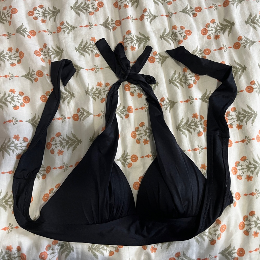 Target Black ruffled bikini top with ties